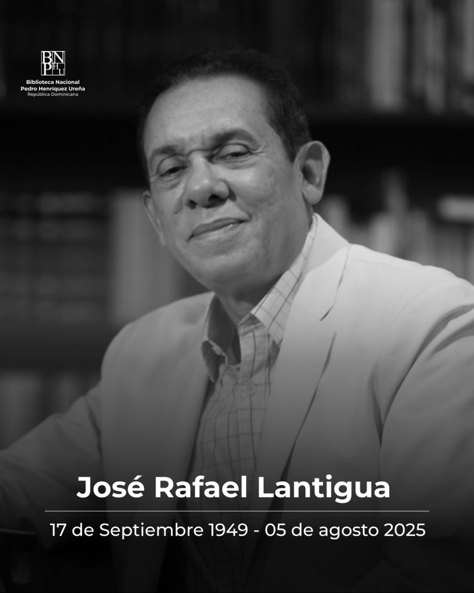 Lamentamos profundamente el fallecimiento del escritor José Rafael Lantigua.

La Biblioteca Nacional y su director, Rafael Peralta Romero, se unen al duelo que embarga al mundo cultural dominicano. 

#BNPHU #JoseRafaelLantigua #fallecimiento