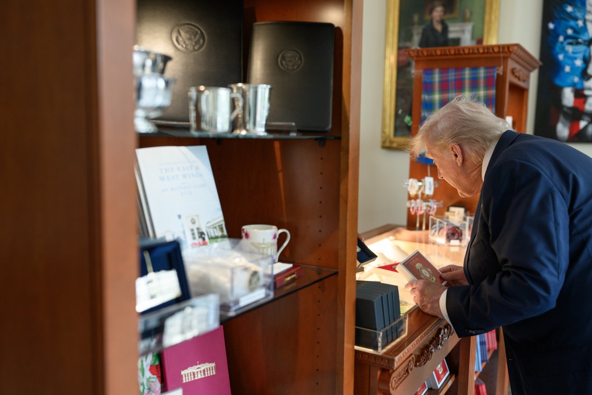Rapid Response 47 (@rapidresponse47) on Twitter photo .<a href="/POTUS/">President Donald J. Trump</a> also made a quick stop at the White House Historical Association gift shop in the East Wing yesterday 🤣 .<a href="/POTUS/">President Donald J. Trump</a> also made a quick stop at the White House Historical Association gift shop in the East Wing yesterday 🤣