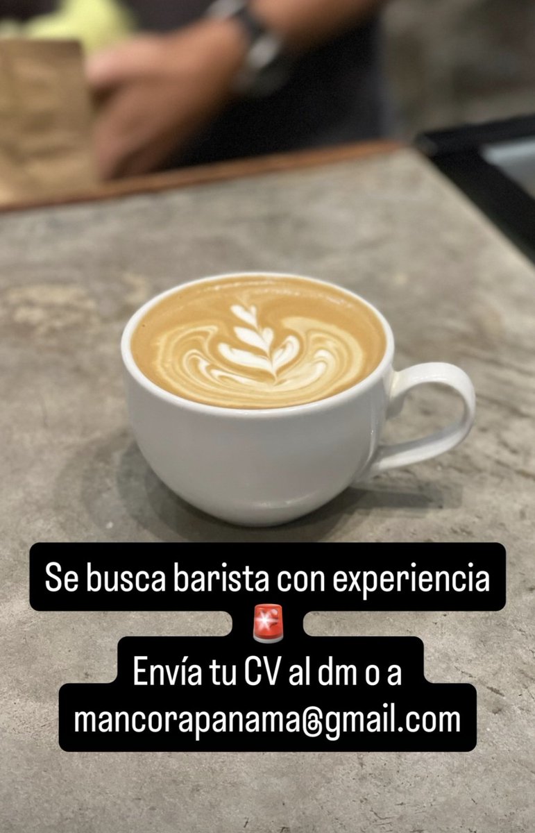 Se busca Barista con experiencia para Mancora. 
Ubicacion cerca del Metro (Via Argentina). Enviar hoja de vida a mancorapanama@gmail.com 

RT para que le llegue a más personas please