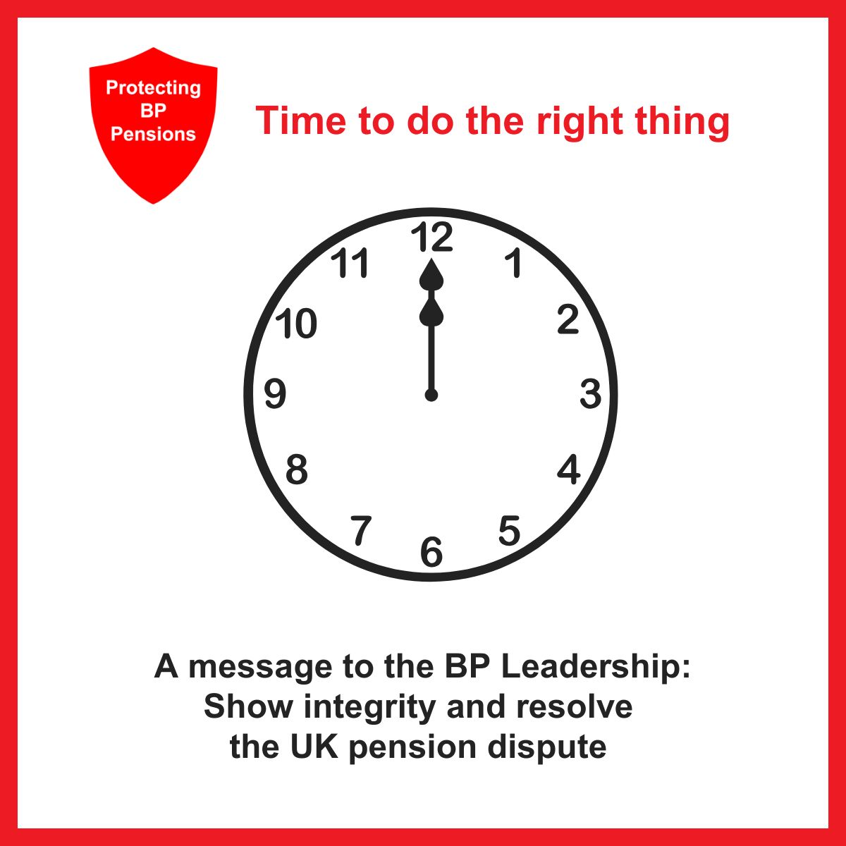 IT'S TIME TO DO THE RIGHT THING

<a href="/bp_plc/">bp</a>'s pension dispute isn’t going away. Thousands of members of BP’s UK defined benefit pension scheme have been in dispute with the company since 2023, when BP walked away from its long-standing policy on inflation related pension increases.