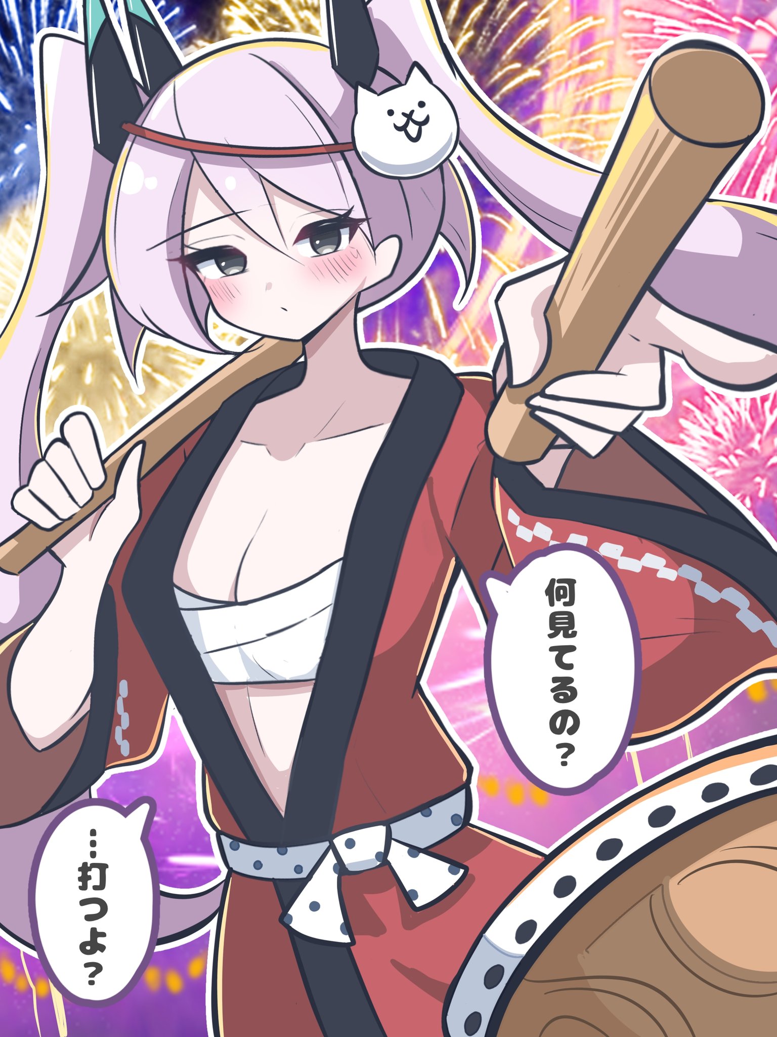 ♡にゃんこ♡ mofusand にゃんこのおかおヘアゴム(くろうさにゃん) | mofusand