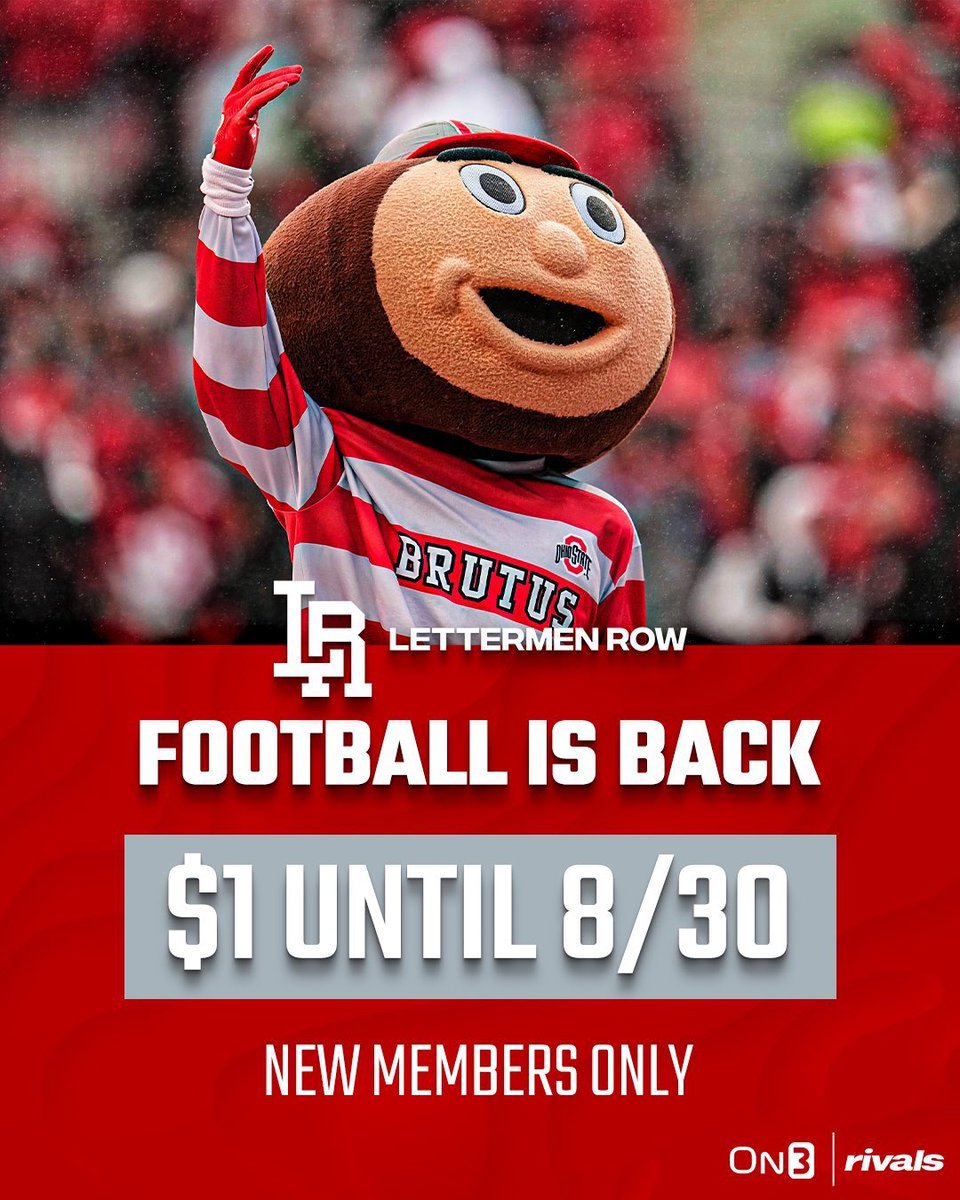 Couldn't imagine a better time to join <a href="/LettermenRow/">Lettermen Row</a>:
+ It's one dollar
+ Access to the best Ohio State coverage
+ National writers you know and may love
+ Unmatched recruiting coverage

Come join the fun: on3.com/teams/ohio-sta…