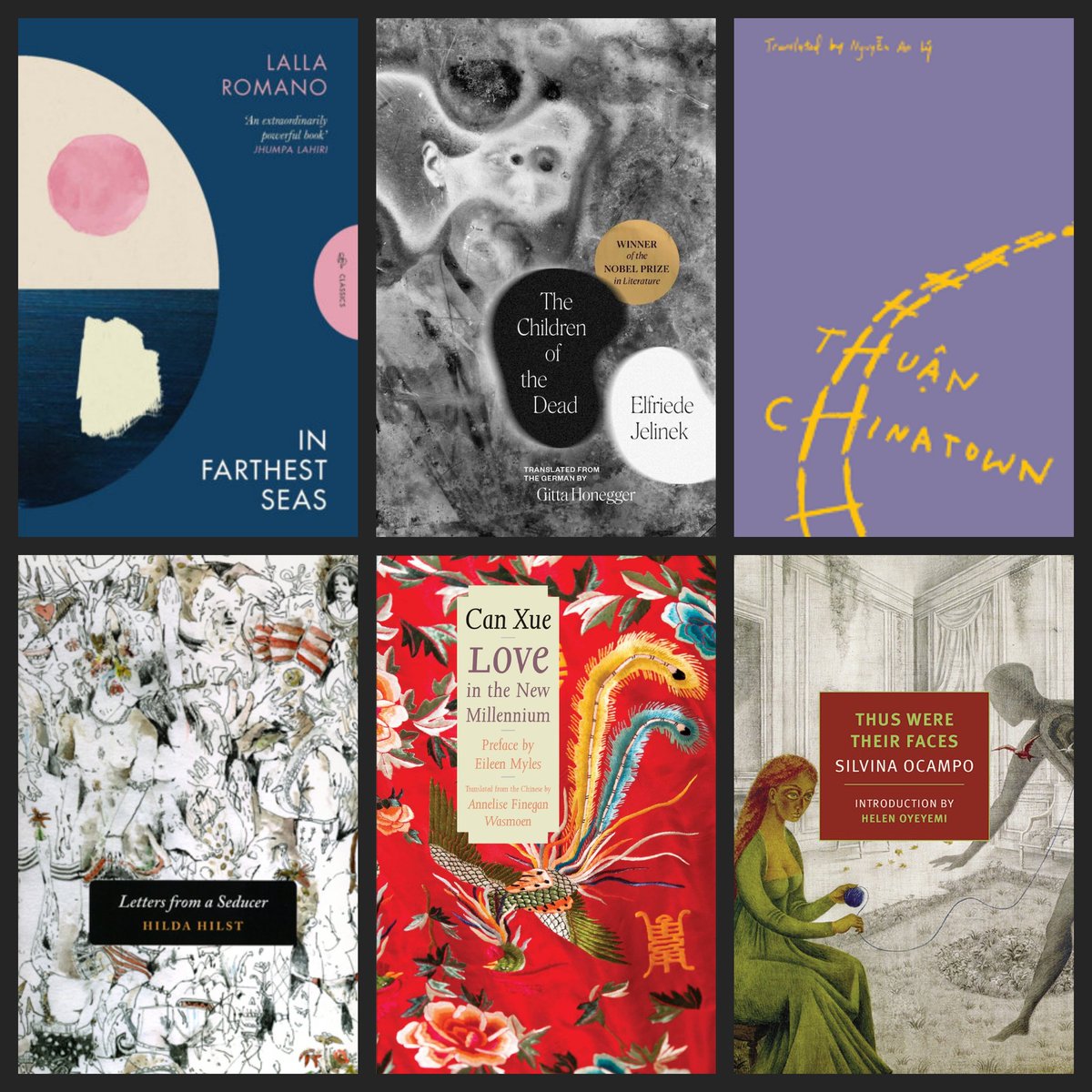 It's Women in Translation month, which means I have authors to recommend! 

Reading provides us the opportunity to wear masks and bear psychologies different from our own. Translators can and will spend years honing their craft to bring these singular voices to more readers.