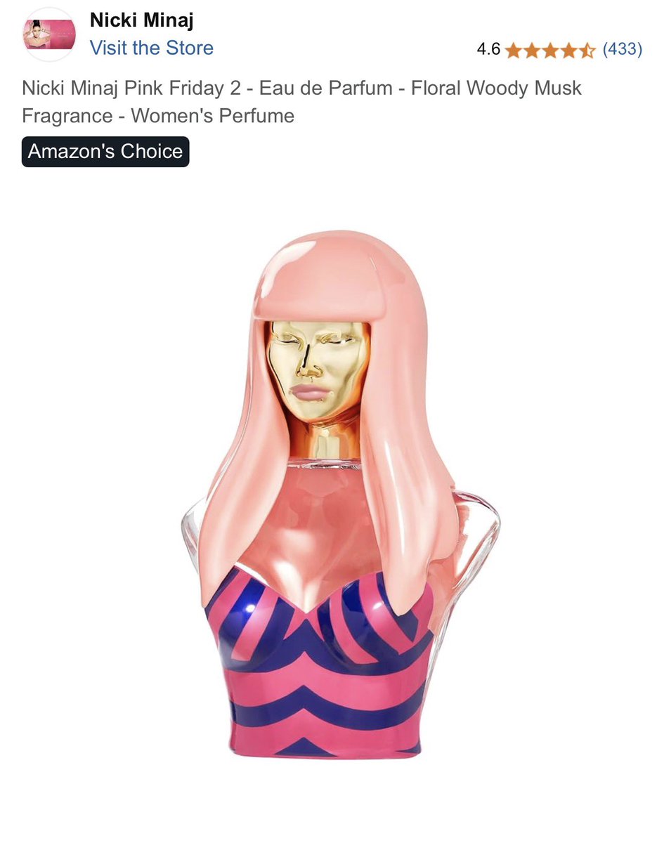 The Onika Magazine (@onikamagazinee) on Twitter photo 👑| <a href="/NICKIMINAJ/">Nicki Minaj</a>’s ‘Pink Friday 2’ perfume is officially listed as an Amazon’s Choice product.
— this badge is only given to products that are of top tier quality and highly-rated. 👑| <a href="/NICKIMINAJ/">Nicki Minaj</a>’s ‘Pink Friday 2’ perfume is officially listed as an Amazon’s Choice product.
— this badge is only given to products that are of top tier quality and highly-rated.