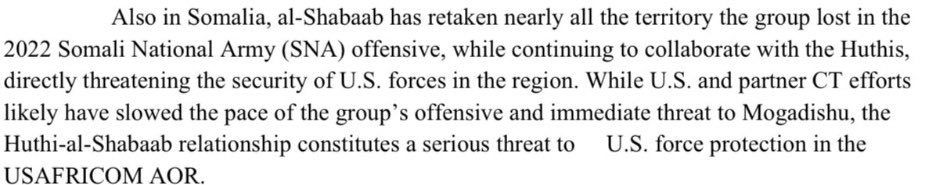 Prof. Checkmate - Mulkiilaha Sool (@checkmatedsl) on Twitter photo 🚨 JUST IN:
Al-Shabaab are expanding and taking back ALL the territories from the Somalian regime. They also infiltrated the Somalian National Army.
<a href="/USAfricaCommand/">U.S. Africa Command (AFRICOM)</a> fears Alshabaab could get intelligence and advanced weapons possibly drone tech from the Houthis. 🚨 JUST IN:
Al-Shabaab are expanding and taking back ALL the territories from the Somalian regime. They also infiltrated the Somalian National Army.
<a href="/USAfricaCommand/">U.S. Africa Command (AFRICOM)</a> fears Alshabaab could get intelligence and advanced weapons possibly drone tech from the Houthis.
