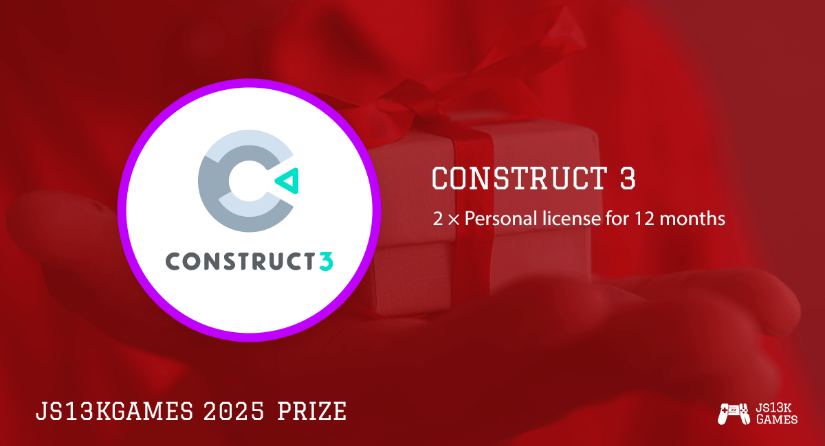 Win two Personal licenses of #Construct3 game engine by the <a href="/ConstructTeam/">Construct</a> for 12 months each in #js13k 2025!

js13kgames.com/2025/prizes#co…

#gamedev #gamedevjs #Construct #game #engine <a href="/MadeWConstruct/">Made With Construct</a> #MadeWithConstruct