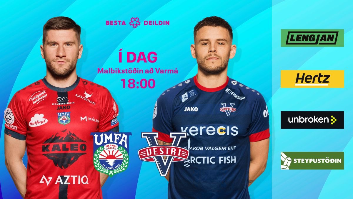 Besta deildin (@bestadeildin) on Twitter photo Fyrri leikur dagsins fer fram í Mosfellsbæ þegar Vestri heimsækir Aftureldingu! 🤩
📌 Malbikstöðin að Varmá
⏲️ 18:00
⚽️ <a href="/umfafturelding/">Afturelding</a> 🆚 <a href="/VestriF/">Vestri - Fótbolti</a>
🎟️ Frítt inn Fyrri leikur dagsins fer fram í Mosfellsbæ þegar Vestri heimsækir Aftureldingu! 🤩
📌 Malbikstöðin að Varmá
⏲️ 18:00
⚽️ <a href="/umfafturelding/">Afturelding</a> 🆚 <a href="/VestriF/">Vestri - Fótbolti</a>
🎟️ Frítt inn