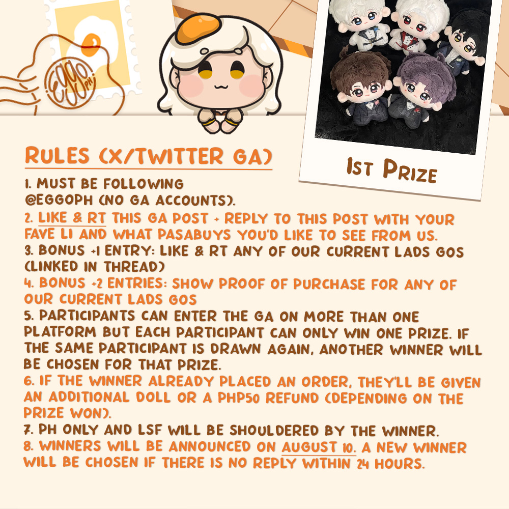 eggoph's tweet photo. It's time for our anniversary #eggophGA 💖
Win a LADS doll or GC for our current LADS GOs! 
- Like &amp; RT GA post
- Reply w/ your fave LI + types of GOs you'd like to see
- BONUS: show proof of purchase in our LADS GOs or RT any of our current LADS GOs
- GA ends on 8/9

Details ⬇️ https://t.co/se2V7IC4Qt