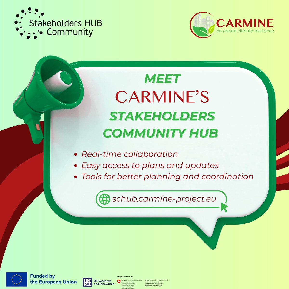🚀 Big news from CARMINE!

We’re bringing #LivingLabs online with the Stakeholders Community Hub – a new space to connect, co-create &amp; collaborate across 8 🇪🇺 cities.

👉🏻 Learn more and explore the platform: carmine-project.eu/news/bringing-…

#ClimateResilience #HorizonEU