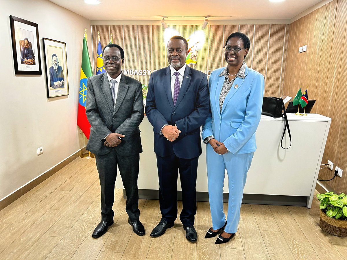 AmbAddis's tweet image. Today, Mr. and Mrs. Makuwa, representatives of The Church of Jesus Christ of Latter-day Saints to the African Union and the Government of Ethiopia, paid a courtesy call on H.E. Ambassador Muvangua to brief him on their ongoing charitable initiatives.
