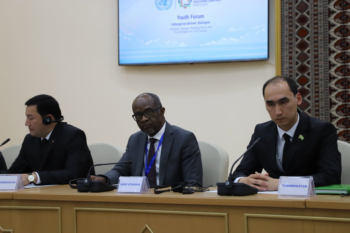 UNDP Turkmenistan (@undptm) on Twitter photo At #LLDC3 Youth Forum, <a href="/GbaydeeDoe/">Sam Gbaydee Doe</a>, UNDP RR in Ethiopia on behalf of <a href="/UNDP/">UN Development</a> urged to reframe “landlocked” to “land-linked”—highlighting youth as bridge-builders of peace, trust & prosperity. At UNDP, we stand with #youth to drive inclusion, innovation, and resilience across LLDCs. At #LLDC3 Youth Forum, <a href="/GbaydeeDoe/">Sam Gbaydee Doe</a>, UNDP RR in Ethiopia on behalf of <a href="/UNDP/">UN Development</a> urged to reframe “landlocked” to “land-linked”—highlighting youth as bridge-builders of peace, trust & prosperity. At UNDP, we stand with #youth to drive inclusion, innovation, and resilience across LLDCs.
