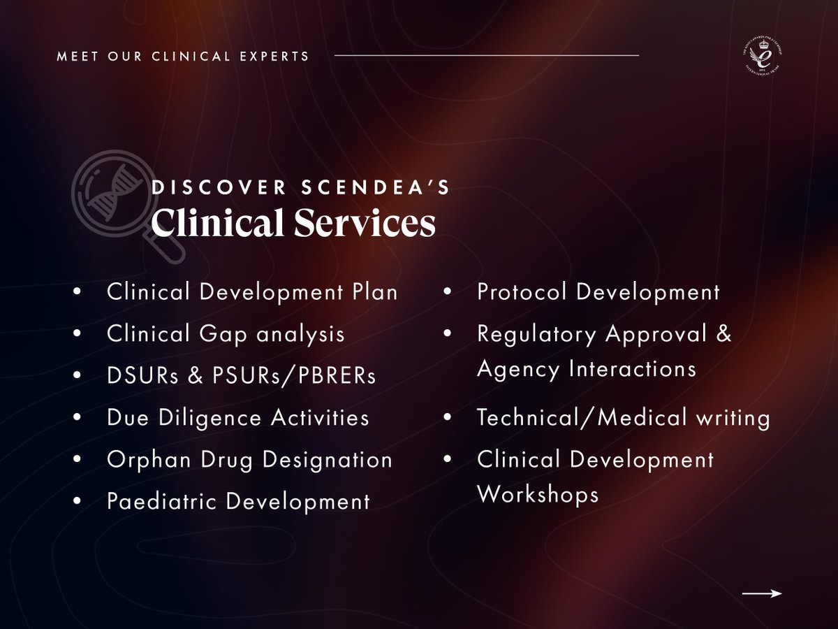 scendea's tweet image. Meet the experts behind our Clinical team! In need of dedicated technical Clinical support? Get in touch today to speak with our experts: scendea.com/contact
-
#drugdevelopment #clinicalstrategy #regulatoryapproval #agencyinteractions