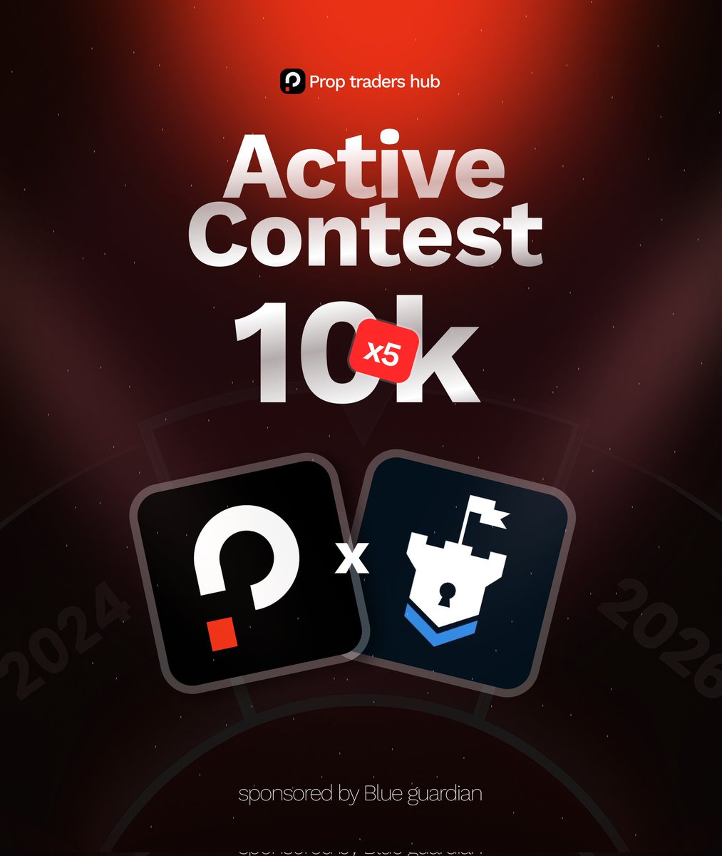 Prop traders hub (@proptradershub) on Twitter photo Giveaway
5 × 10k challenge
Steps
- follow <a href="/proptradershub/">Prop traders hub</a> and <a href="/BlueGuardiancom/">Blue Guardian</a>
-Like , Retweet and tag 2 friends
- vote on PTH website Giveaway
5 × 10k challenge
Steps
- follow <a href="/proptradershub/">Prop traders hub</a> and <a href="/BlueGuardiancom/">Blue Guardian</a>
-Like , Retweet and tag 2 friends
- vote on PTH website