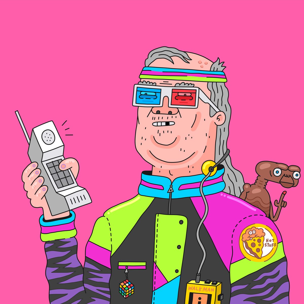 1/1 time, honorary style. <a href="/psychrome/">PSYCHRØMΞ</a> brought NFTBoomer to life and he is bodacious. Time to phone home and tell Ma I made it. <a href="/mfmeatbags/">MEATBAGS</a> <a href="/rbrtmb/">Robert</a> #area51
