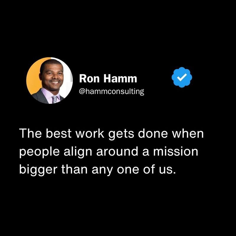The best work happens when people bring their unique talents to a shared mission + choose #Collaboration over competition.

In every chapter of my career, that’s been true.

We move farther, faster + with greater impact when we remember the #Mission is bigger than any one of us.