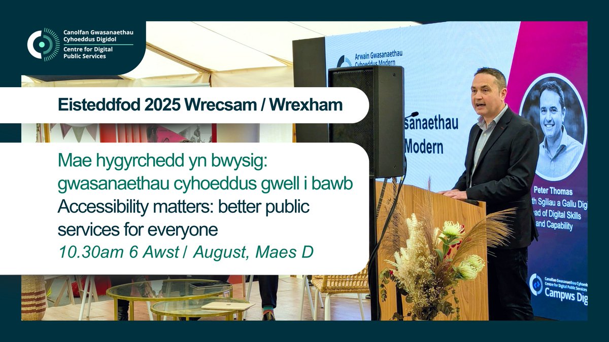 Comisiynydd Pobl Hŷn Cymru (@comisiwnphcymru) on Twitter photo RBD: Rwy’n edrych ymlaen at fod yn yr @Eisteddfod eto heddiw. Byddaf ar y panel yn y digwyddiad ar hygyrchedd digidol gyda <a href="/cdps_cymru/">Centre for Digital Public Services</a>, yn tynnu sylw at fanteision hyn i unigolion a sefydliadau, a pham mae angen gweithredu i wella profiadau pobl. RBD: Rwy’n edrych ymlaen at fod yn yr @Eisteddfod eto heddiw. Byddaf ar y panel yn y digwyddiad ar hygyrchedd digidol gyda <a href="/cdps_cymru/">Centre for Digital Public Services</a>, yn tynnu sylw at fanteision hyn i unigolion a sefydliadau, a pham mae angen gweithredu i wella profiadau pobl.