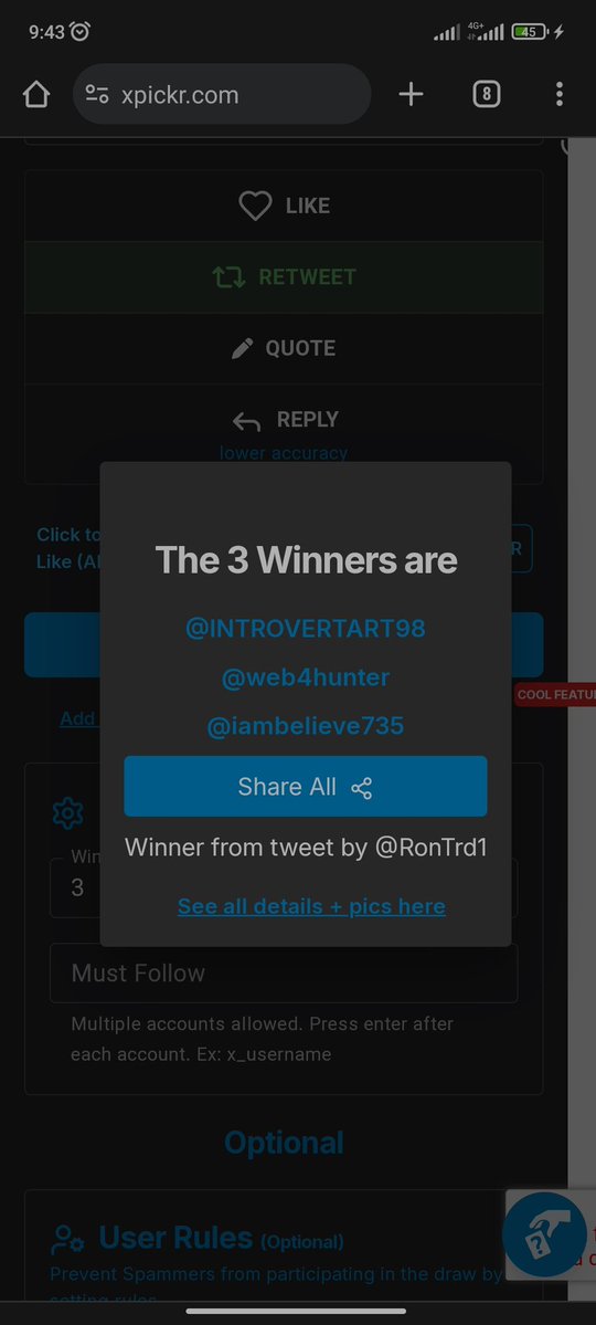Saal (@rontrd1) on Twitter photo Winners of the QTfunded giveaway
<a href="/Crypto_Carlyx/">Jim Carl</a>
<a href="/scerdeeq/">Scerdeeq⚡</a>
<a href="/INTROVERTART98/">INTROVERT ART</a>
<a href="/web4hunter/">Web4 Hunter 🇳🇬🇮🇹</a>
<a href="/iambelieve735/">believe</a>
Congratulations, Kindly create a discord ticket at <a href="/QtFunded/">QT | FUNDED</a> discord to claim your accounts. Winners of the QTfunded giveaway
<a href="/Crypto_Carlyx/">Jim Carl</a>
<a href="/scerdeeq/">Scerdeeq⚡</a>
<a href="/INTROVERTART98/">INTROVERT ART</a>
<a href="/web4hunter/">Web4 Hunter 🇳🇬🇮🇹</a>
<a href="/iambelieve735/">believe</a>
Congratulations, Kindly create a discord ticket at <a href="/QtFunded/">QT | FUNDED</a> discord to claim your accounts.