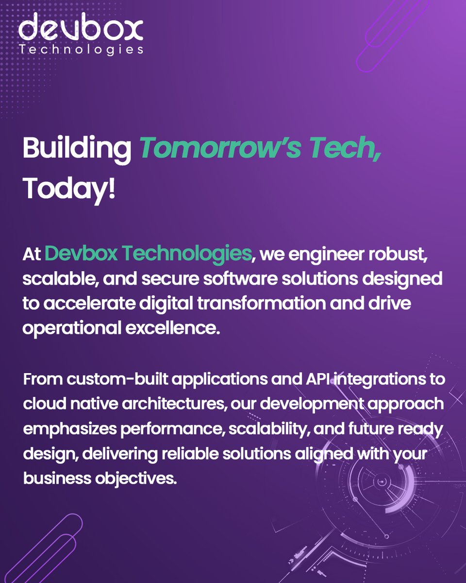 devbox_co's tweet image. At Devbox Technologies, we engineer robust, scalable, and secure software solutions designed to accelerate digital transformation and drive operational excellence.

Ready to engineer impactful solutions?
Get in touch today!

#softwaredevelopment #innovation #techsolutions #devbox