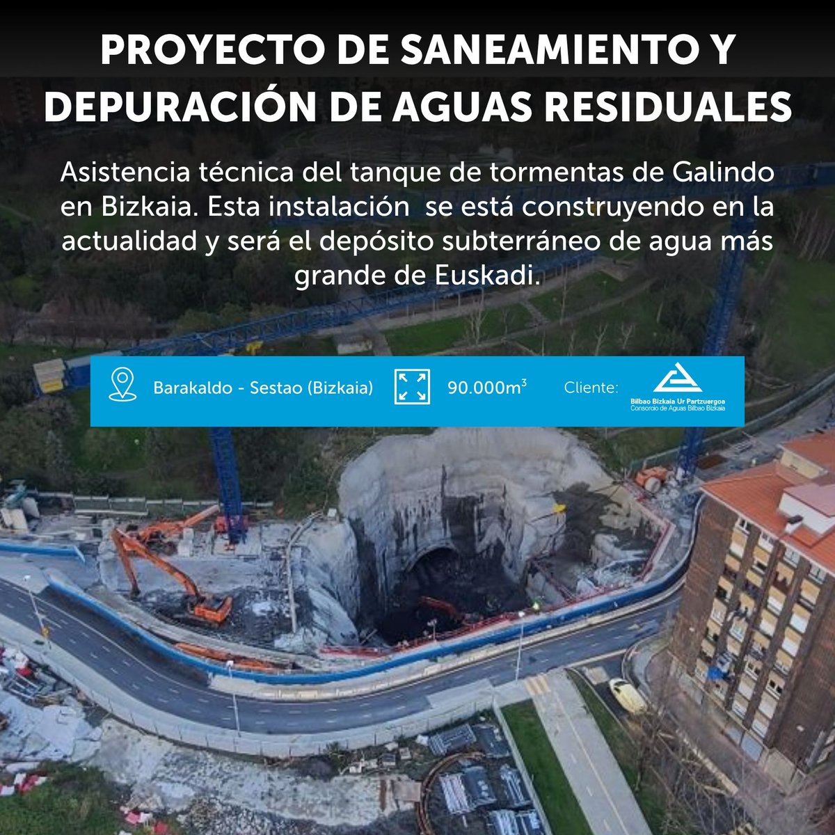 💧Saitec en los trabajos del tanque de tormentas de Galindo, el depósito subterráneo más grande de Euskadi para <a href="/bbup_cabb/">Bilbao Bizkaia Ur Partzuergoa - CABB</a> 👉🏻saitec.es/es/noticia.htm… #ingeniería #saneamiento #aguasresiduales