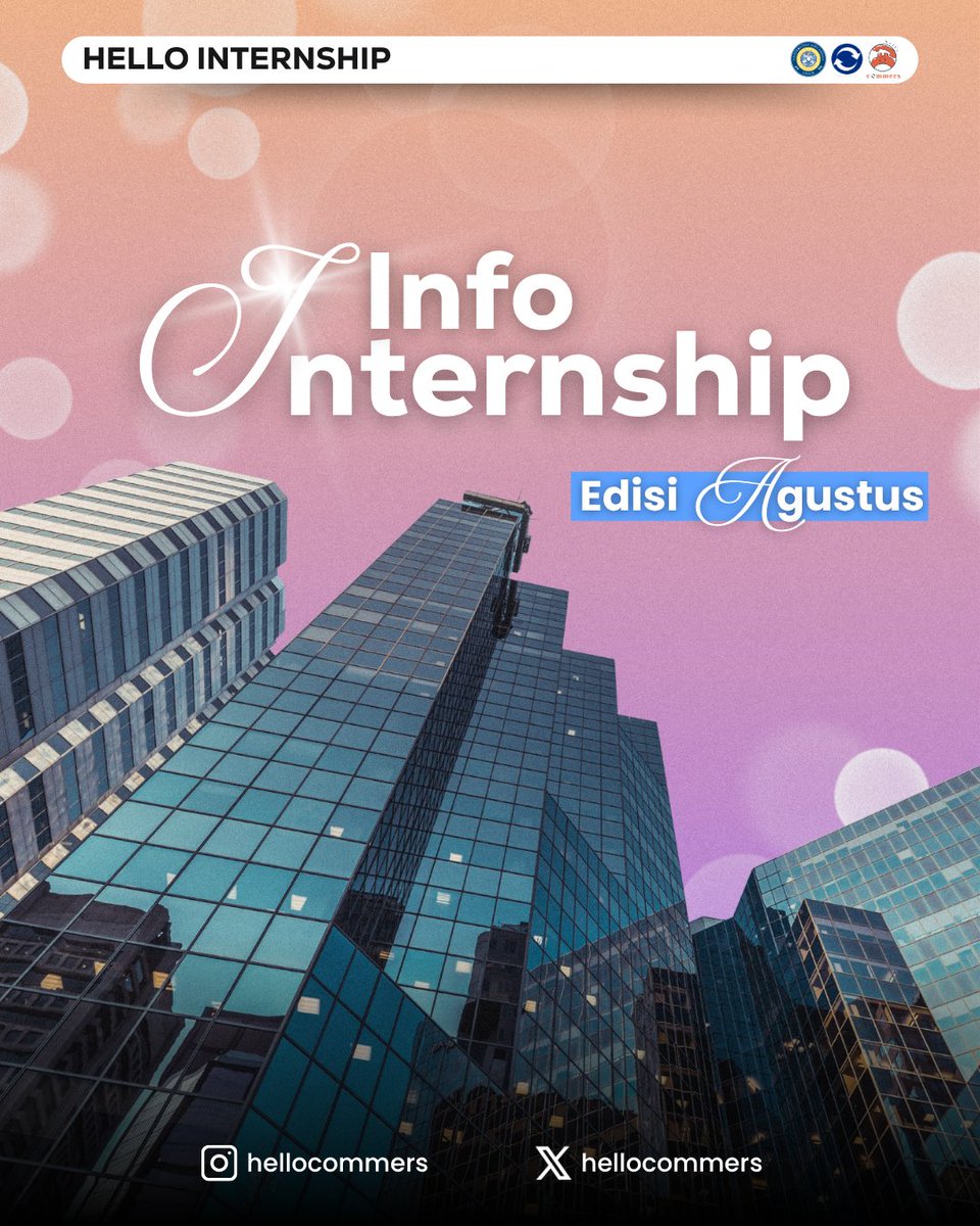 hellocommers's tweet photo. [HELLO INTERNSHIP]

Hello Commers! ✨ Mau cari pengalaman belajar langsung di lapangan? Yuk simak di Hello Internship edisi Bulan Agustus! Siapa tahu ini jalan awal kamu 😍

Selengkapnya di Instagram Hello Commers
https://t.co/pfJUZh0loL https://t.co/uf7w80vmRA
