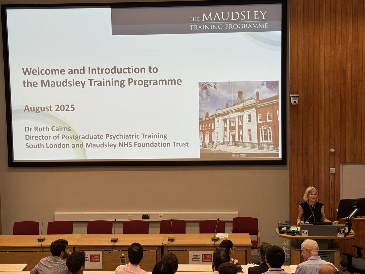 Maudsley Training Programme (@mtppsych) on Twitter photo We are very excited to warmly welcome our NEW Director of Postgraduate Psychiatric Training, Dr Ruth Cairns👏🏻
Dr Cairns talks to residents about their upcoming training as they step in to Psychiatry 
#residents #medicaleducation #psychiatry #maudsleytrainingprogramme We are very excited to warmly welcome our NEW Director of Postgraduate Psychiatric Training, Dr Ruth Cairns👏🏻
Dr Cairns talks to residents about their upcoming training as they step in to Psychiatry 
#residents #medicaleducation #psychiatry #maudsleytrainingprogramme