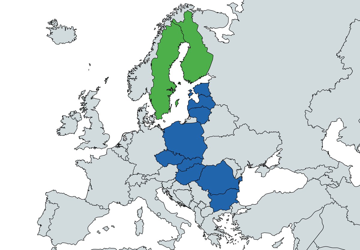 🇵🇱 The new president of Poland, Karol Nawrocki, just announced his wish to expand the Bucharest Nine Format in his inaugural speech at the Polish Parliament:

"I wish that the Bucharest Nine will become the Bucharest Eleven, together with the Scandinavian countries. We Poles are