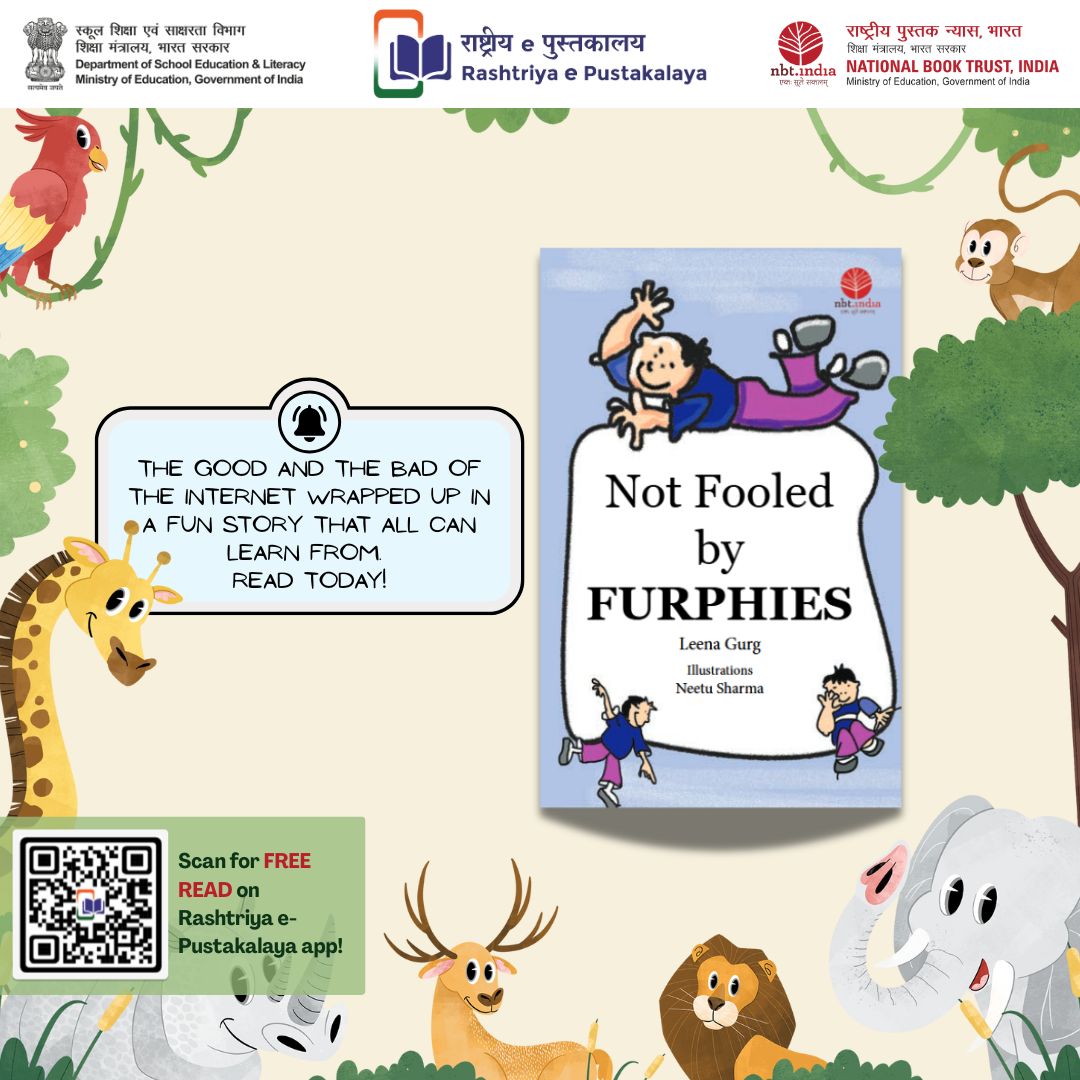 e_pustakalaya's tweet photo. Not all that glitters online is gold! ✨📱
Not Fooled by Furphies is a fun read on spotting the good and bad of the internet.
📖 Free on Rashtriya e‑Pustakalaya!

#RashtriyaePustakalaya #ReadoftheDay #NotFooledbyFurphies #NBTIndia #DigitalReading #HindiBooks #FreeBooks #StoryTime @nbt_india   @EduMinOfIndia
