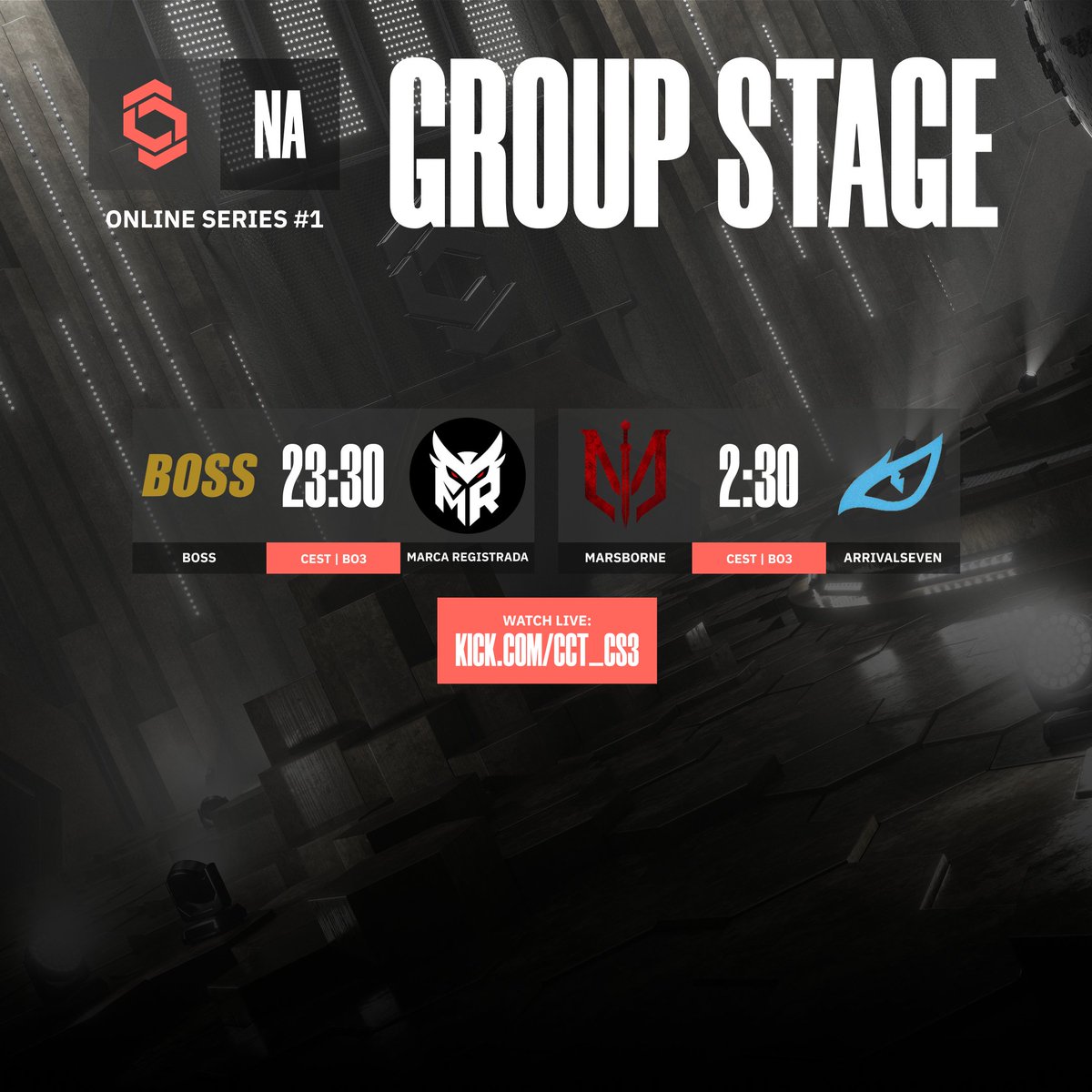Champion of Champions Tour CS2 (@cct_cs) on Twitter photo ๐ฆ
๐ฆ
๐ฆ
๐น๏ธGame 1: <a href="/bossggofficial/">BOSS</a> vs <a href="/MarcaRegCS2/">Marca Registrada CS2</a>
๐น๏ธGame 2: <a href="/MarsborneGaming/">๐ ๐๐ฅ๐ฆ๐๐ข๐ฅ๐ก๐</a> vs <a href="/ORG_A7/">Arrival Seven</a> ๐ฆ
๐ฆ
๐ฆ
๐น๏ธGame 1: <a href="/bossggofficial/">BOSS</a> vs <a href="/MarcaRegCS2/">Marca Registrada CS2</a>
๐น๏ธGame 2: <a href="/MarsborneGaming/">๐ ๐๐ฅ๐ฆ๐๐ข๐ฅ๐ก๐</a> vs <a href="/ORG_A7/">Arrival Seven</a>