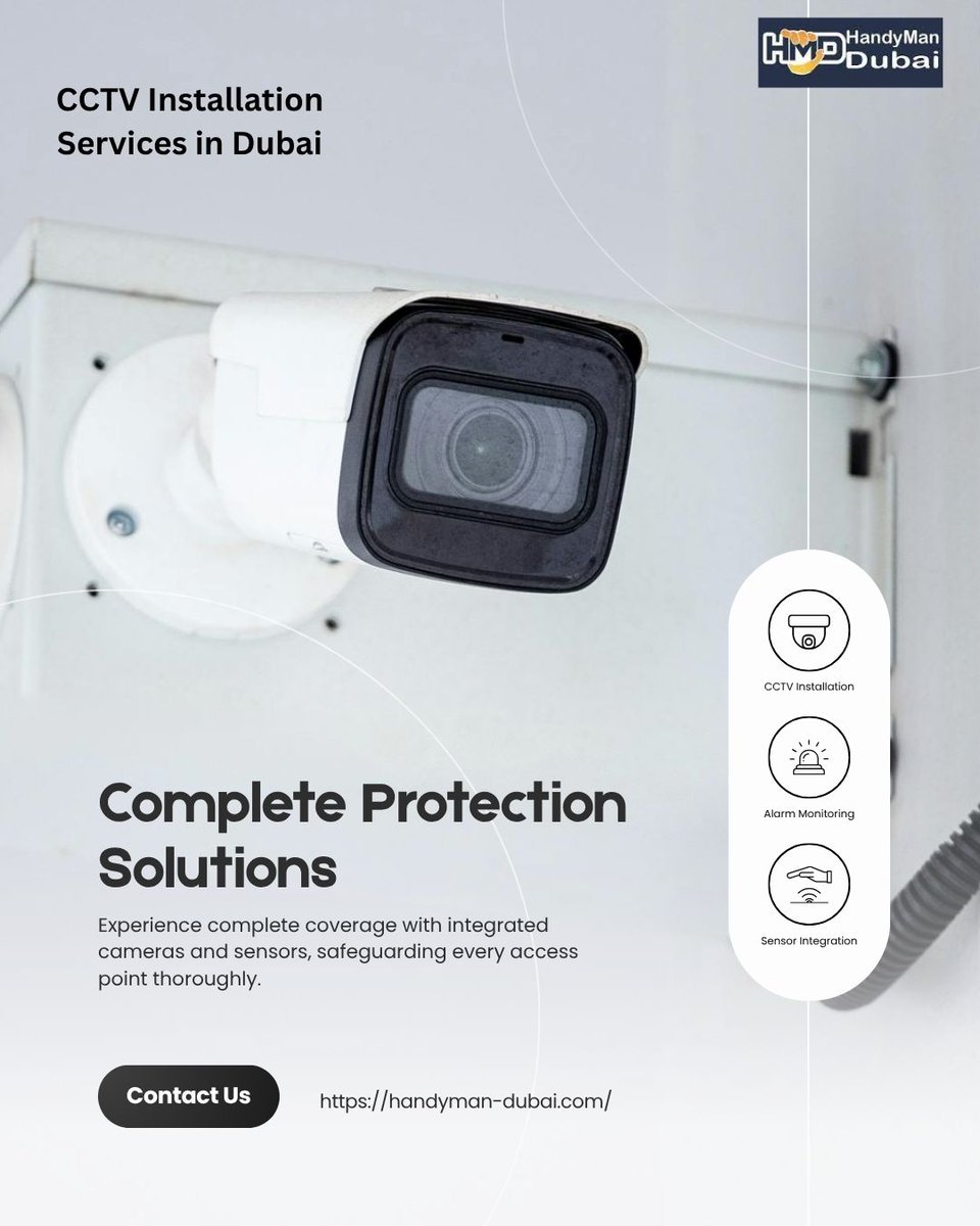 ansh6387khan's tweet image. "Secure your home &amp;amp; office with expert CCTV installation in Dubai!

📹 24/7 Monitoring
🔒 Complete Protection
📍 Dubai-wide Service

👉 handyman-dubai.com

#CCTVInstallationDubai #DubaiSecurity #SmartProtection"