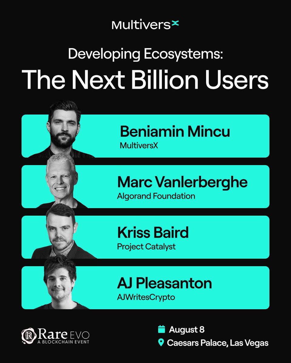 Multiversá•˝ (@multiversx) on Twitter photo Ready for <a href="/RareEvo/">Rare Evo: A Blockchain Event</a>.
On Friday, <a href="/beniaminmincu/">Beniamin Mincu |🇺🇸/acc</a> will take the stage at the iconic <a href="/CaesarsPalace/">Caesars Palace</a> in Las Vegas to discuss how fast, scalable, and secure infrastructure will bring the next billion users on-chain. Ready for <a href="/RareEvo/">Rare Evo: A Blockchain Event</a>.
On Friday, <a href="/beniaminmincu/">Beniamin Mincu |🇺🇸/acc</a> will take the stage at the iconic <a href="/CaesarsPalace/">Caesars Palace</a> in Las Vegas to discuss how fast, scalable, and secure infrastructure will bring the next billion users on-chain.