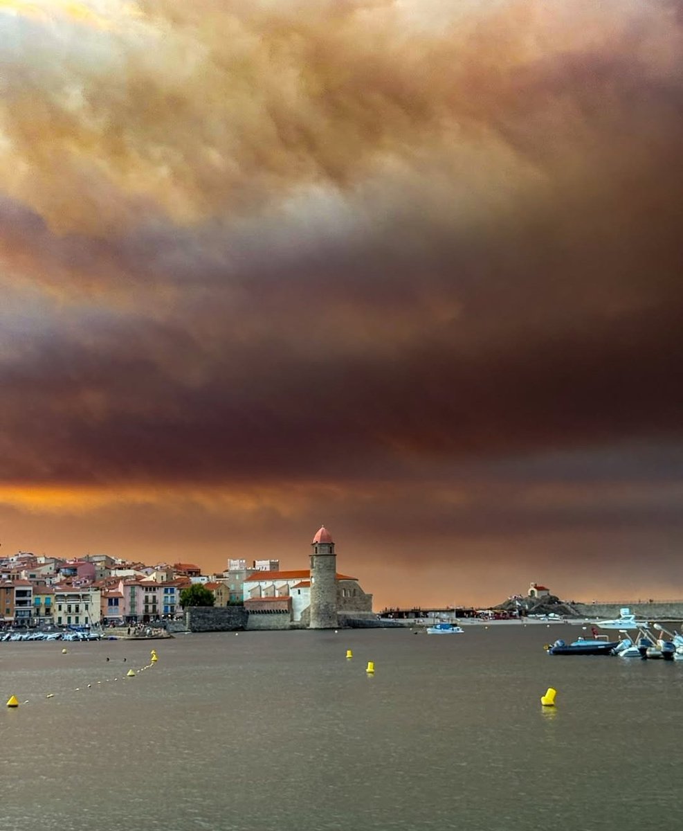 GiniCharrier's tweet image. Hier mardi, début de l'#incendie à Ribaute, le feu a pris la végétation sèche très rapidement. Catastrophique pour les #Corbières, les flammes ont parcouru +13 000 hectares, fumées épaisses sur Collioure et tte la région #Aude
Soutien aux habitants et aux pompiers.