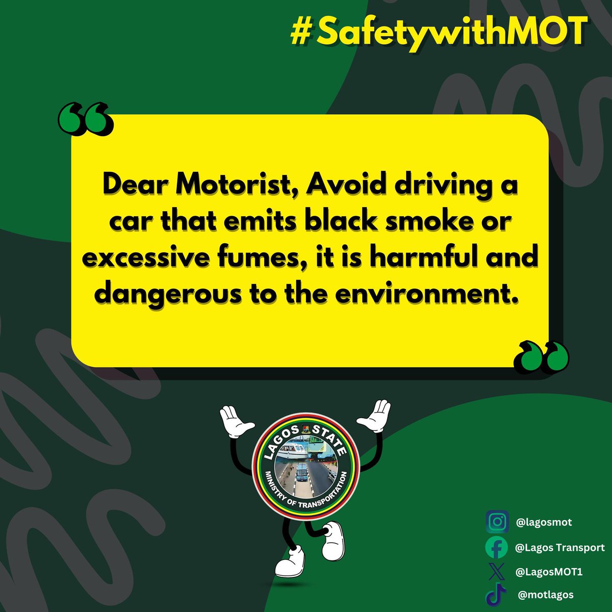 #LagosMOT
#SafetywithMOT
#SafetyFirst
#Staysafe
<a href="/seunosiyemi_/">Oluwaseun Osiyemi</a> 
<a href="/Sola_Giwa/">Sola Giwa</a> 
<a href="/lagosvio/">LAGOS STATE VIS</a> 
<a href="/Lamataonline/">Lagos Metropolitan Area Transport Authority LAMATA</a> 
<a href="/followlastma/">LASTMA</a>
