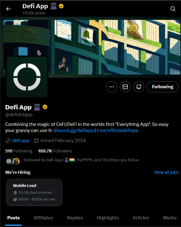 SARA 🎩 (@saraaaaaa057) on Twitter photo i have 80 mutual in the <a href="/defidotapp/">Defi App 🎩</a>
how many mutuals do you guys have?
pass it on.
Gdefi i have 80 mutual in the <a href="/defidotapp/">Defi App 🎩</a>
how many mutuals do you guys have?
pass it on.
Gdefi