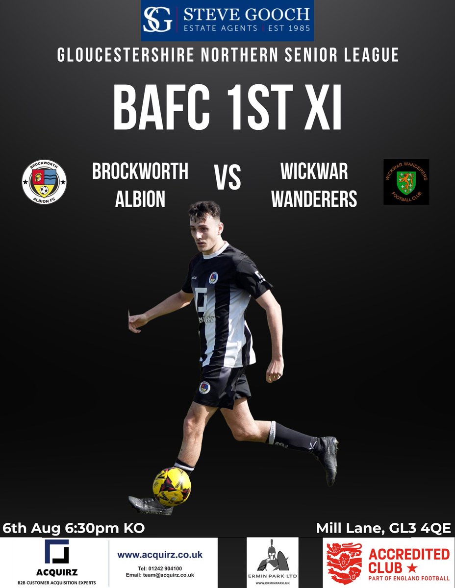 Brockworth Albion FC (@brockalbion) on Twitter photo Matchday:
1st XI host <a href="/WickwarWandFC_/">Wickwar Wanderers F.C.</a> in the first round of the Reg Davis Cup, hoping to keep up the form from Saturday’s victory.
🦡⚫️⚪️ Matchday:
1st XI host <a href="/WickwarWandFC_/">Wickwar Wanderers F.C.</a> in the first round of the Reg Davis Cup, hoping to keep up the form from Saturday’s victory.
🦡⚫️⚪️