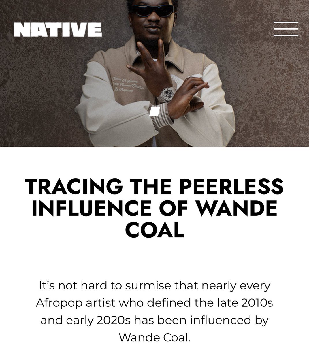 Desmond (@vincentdesmond_) on Twitter photo ‘Take Wande Coal out of the equation and the building blocks of Afropop start to disintegrate’
for <a href="/thenativemag/">the native</a>, I wrote about Wande Coal and the artists who I think he influenced and he can claim as ‘his sons’
thenativemag.com/tracing-the-pe… ‘Take Wande Coal out of the equation and the building blocks of Afropop start to disintegrate’
for <a href="/thenativemag/">the native</a>, I wrote about Wande Coal and the artists who I think he influenced and he can claim as ‘his sons’
thenativemag.com/tracing-the-pe…