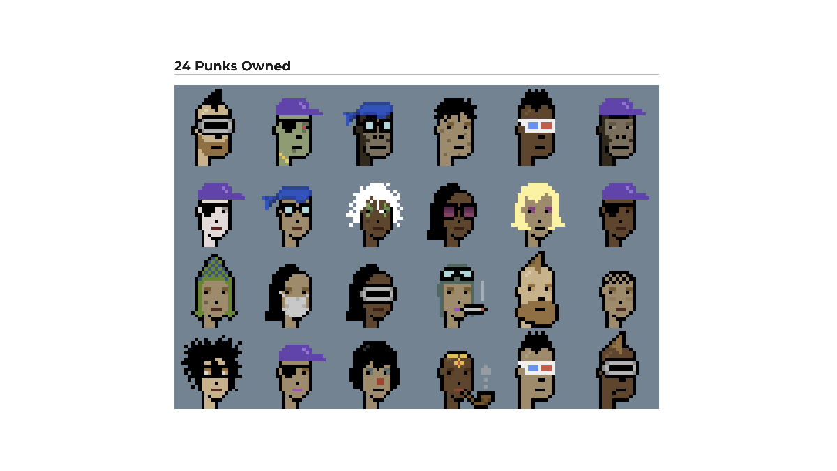 Most don’t realize yesterday’s CryptoPunk Ape was sold by Beauty and Punk, one of the few female Punk claimers.

She didn’t just claim that Ape. She claimed 4 of them.

In total, she claimed 38 Punks (incl. 2 Zombies).

She’s sold over $7M worth of Punks and still holds 24.

🐐