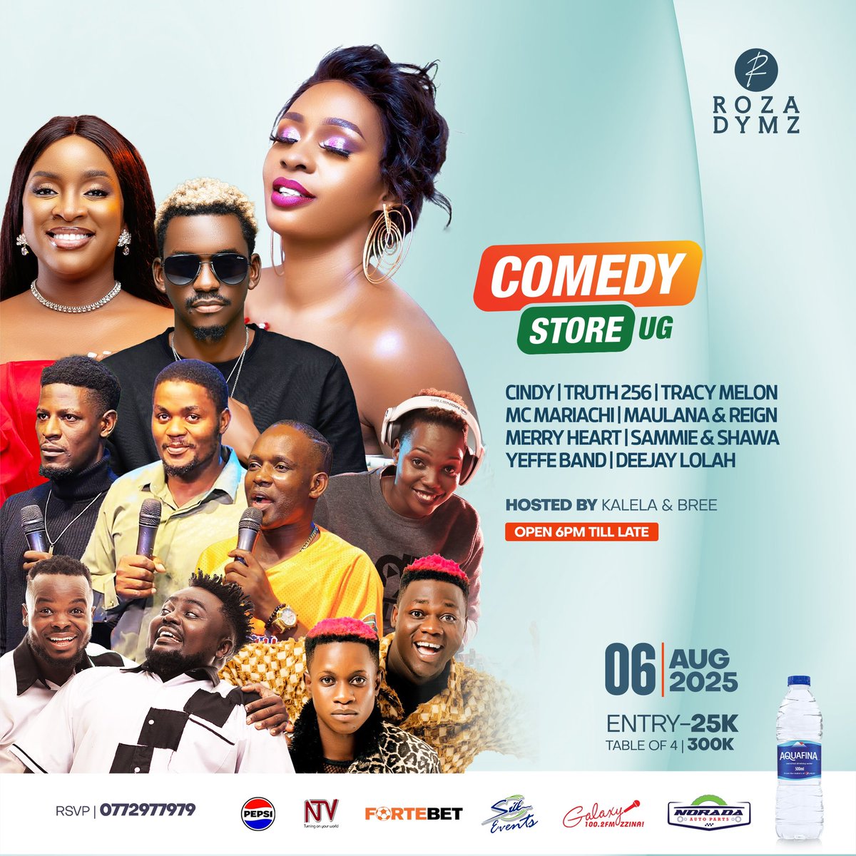 Comedy Store Uganda😂😂+🎶🎶 (@comedystoreug) on Twitter photo Joins us Tonight at Roza Dymz Kololo #ComedyStoreWednesdays
Hosted by <a href="/AlexMuhangi/">Alex Muhangi</a>, <a href="/kalelacomedian/">#1Musoga1Chapat</a>, <a href="/brendiebai/">Busingye (Bree)</a>
Powered by <a href="/ntvuganda/">NTV UGANDA</a>, <a href="/noradaautoparts/">Norada Auto Parts</a>, <a href="/PepsiUganda/">Pepsi Uganda</a>, <a href="/GalaxyFMUg/">100.2 Galaxy FM Zzina!</a>, Silk Events, <a href="/fortebet_uganda/">ForteBet</a>, <a href="/AquafinaUganda/">Aquafina Uganda</a> Joins us Tonight at Roza Dymz Kololo #ComedyStoreWednesdays
Hosted by <a href="/AlexMuhangi/">Alex Muhangi</a>, <a href="/kalelacomedian/">#1Musoga1Chapat</a>, <a href="/brendiebai/">Busingye (Bree)</a>
Powered by <a href="/ntvuganda/">NTV UGANDA</a>, <a href="/noradaautoparts/">Norada Auto Parts</a>, <a href="/PepsiUganda/">Pepsi Uganda</a>, <a href="/GalaxyFMUg/">100.2 Galaxy FM Zzina!</a>, Silk Events, <a href="/fortebet_uganda/">ForteBet</a>, <a href="/AquafinaUganda/">Aquafina Uganda</a>