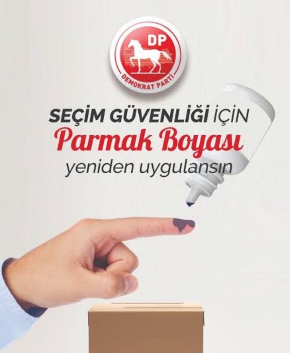Ali İhsan Aşur (@asurihsan) on Twitter photo Son zamanlarda yaşadığımız sahte e-imza, sahte diploma olayından sonra, seçim güvenliği için yapılacak ilk Cumhurbaşkanlığı ve genel seçimlerde Parmak boyası'nı tekrar geri getirmek zorundayız.
<a href="/DpGultekinUysal/">Gültekin Uysal</a>
<a href="/dpankarail/">Demokrat Parti Ankara İl Başkanlığı</a> Son zamanlarda yaşadığımız sahte e-imza, sahte diploma olayından sonra, seçim güvenliği için yapılacak ilk Cumhurbaşkanlığı ve genel seçimlerde Parmak boyası'nı tekrar geri getirmek zorundayız.
<a href="/DpGultekinUysal/">Gültekin Uysal</a>
<a href="/dpankarail/">Demokrat Parti Ankara İl Başkanlığı</a>