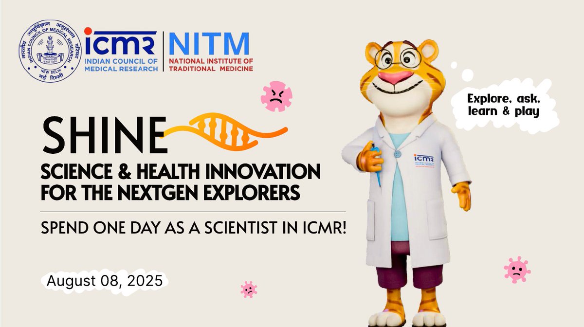 ICMR-NITM (@icmrnitm) on Twitter photo ICMR-NITM is delighted to host ‘Open School Day’ on 8th August 2025 under the ICMR-SHINE Initiative: Inspiring Young Minds through Science and Health Innovation #SHINEAtICMR <a href="/ICMRDELHI/">ICMR</a> <a href="/IndiaDST/">DSTIndia</a> <a href="/DBTIndia/">Department of Biotechnology</a> <a href="/DeptHealthRes/">Department of Health Research, MoHFW</a> <a href="/MoHFW_INDIA/">Ministry of Health</a> <a href="/PMOIndia/">PMO India</a> ICMR-NITM is delighted to host ‘Open School Day’ on 8th August 2025 under the ICMR-SHINE Initiative: Inspiring Young Minds through Science and Health Innovation #SHINEAtICMR <a href="/ICMRDELHI/">ICMR</a> <a href="/IndiaDST/">DSTIndia</a> <a href="/DBTIndia/">Department of Biotechnology</a> <a href="/DeptHealthRes/">Department of Health Research, MoHFW</a> <a href="/MoHFW_INDIA/">Ministry of Health</a> <a href="/PMOIndia/">PMO India</a>