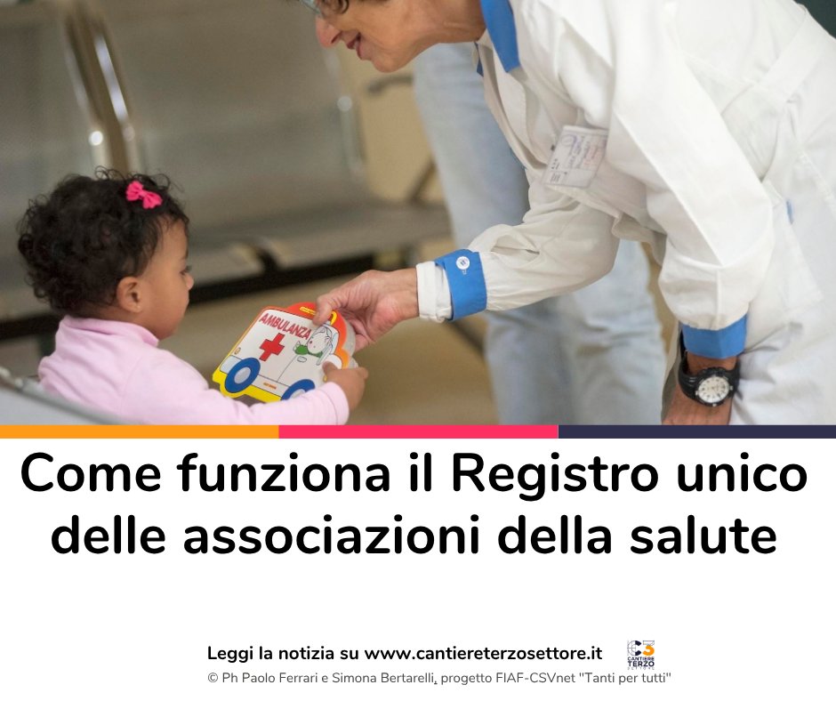Nasce il #Ruas, Registro unico delle associazioni della salute. Ne parla Paolo Addis (Centro “Maria Eletta Martini”) bit.ly/454Wn3H #TerzoSettore #Salute #Partecipazione