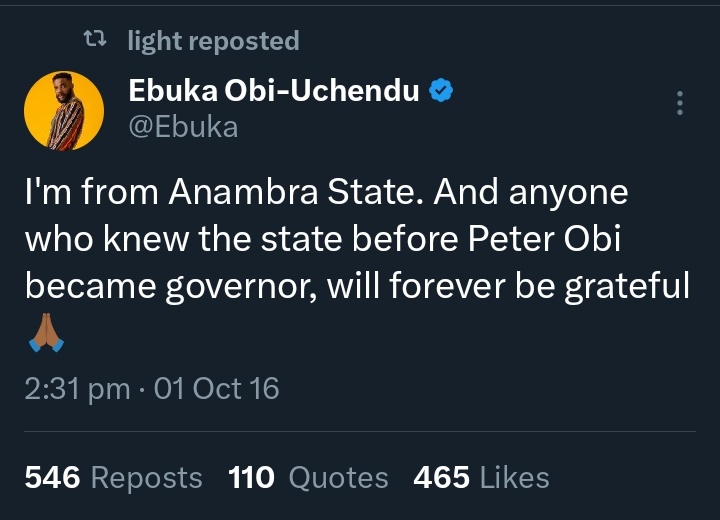 JACK The Builder™ (@jack_ng01) on Twitter photo This is what Ebuka <a href="/Ebuka/">Ebuka Obi-Uchendu</a> had to say about Peter Obi nearly 10 years ago
2016 is not an election year in between This is what Ebuka <a href="/Ebuka/">Ebuka Obi-Uchendu</a> had to say about Peter Obi nearly 10 years ago
2016 is not an election year in between