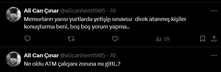 👉Bu kadar sıkıntılı kitle olur mu ya çocuk esirgeme kurumundan atanan %3 lük kadro ile 3 kuruş maaş alan insanların ekmeğine de mi göz diktiniz.
👉Hukuk birimimiz ekran görüntüsü aldı. Gereği yapılacaktır.
#MemuraGerçekZam