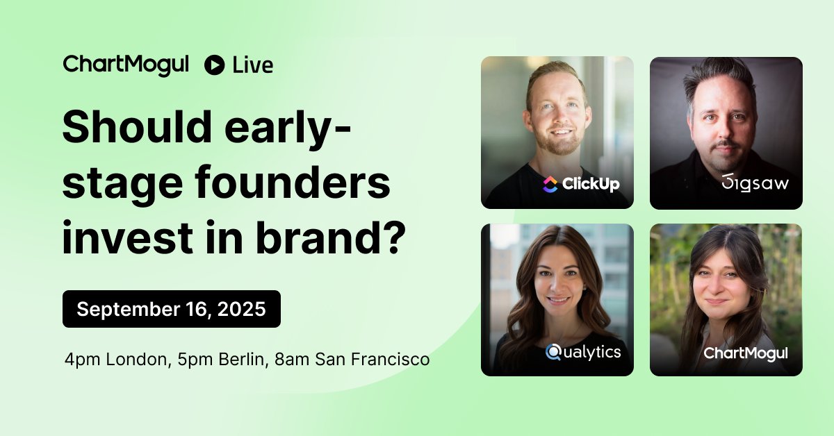 ChartMogul (@chartmogul) on Twitter photo You already have a brand. The question is whether you’re shaping it on purpose.
Most early-stage startups wait too long to think about brand. It feels vague. Hard to measure. Easier to postpone.
But brand happens anyway. Every tweet, support ticket and product decision shapes You already have a brand. The question is whether you’re shaping it on purpose.
Most early-stage startups wait too long to think about brand. It feels vague. Hard to measure. Easier to postpone.
But brand happens anyway. Every tweet, support ticket and product decision shapes