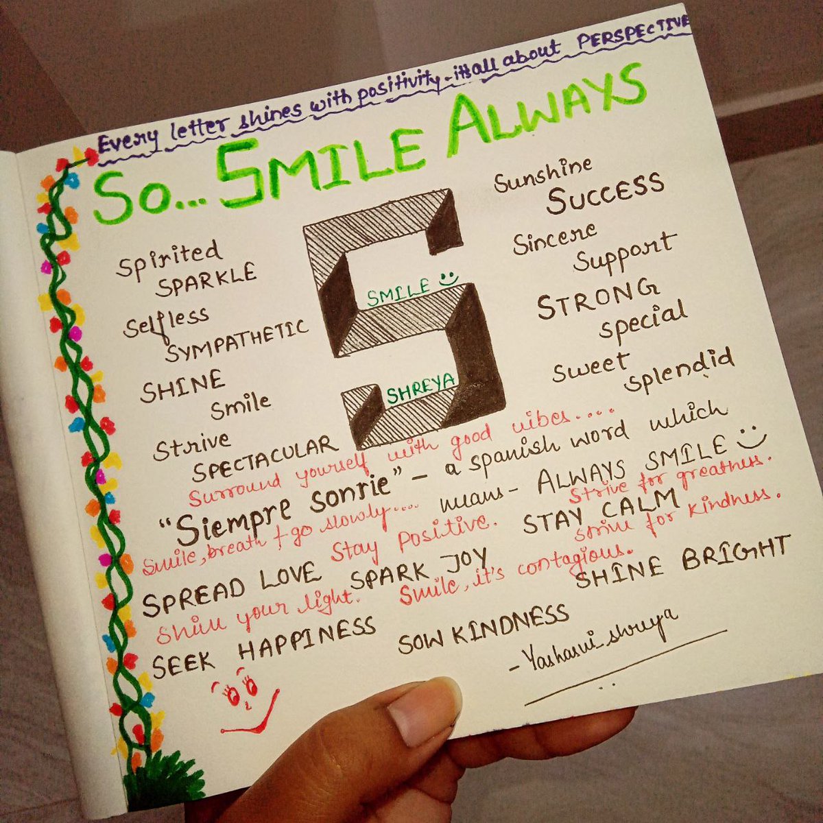 ShreyaT50211567's tweet photo. Every letter shines with positivity... it's all about perspective...... 💛🙏
#Smile #smile_please https://t.co/96E6j414LH