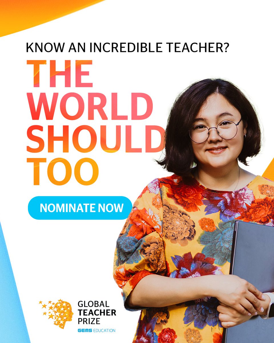 TeacherPrize's tweet image. They inspire. They innovate. They make a difference every single day.

If you know a teacher who’s changing lives, it’s time their story reached the world stage. 🌏

Nominate them for the #GlobalTeacherPrize and help give their impact the recognition it deserves. 

@GEMS_ME…