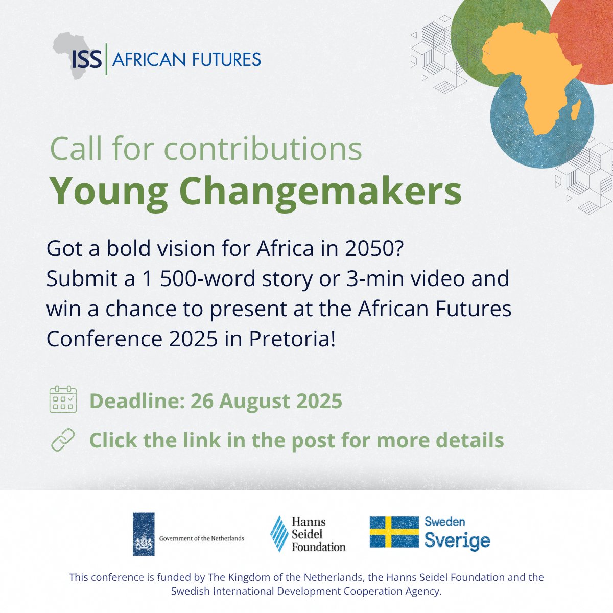AfricanFutures (@africanfutures) on Twitter photo ๐ข ๐๐๐๐๐๐ก๐ ๐๐๐ ๐ฌ๐ข๐จ๐ก๐ ๐๐๐๐ก๐๐๐ ๐๐๐๐ฅ๐ฆ!
Got a bold, creative vision for Africa in 2050? Whether itโs through storytelling, research, or a video pitch, ๐๐ฒ ๐๐ฎ๐ป๐ ๐๐ผ ๐ต๐ฒ๐ฎ๐ฟ ๐ณ๐ฟ๐ผ๐บ ๐๐ผ๐!
Step into the spotlight at the African Futures Conference ๐ข ๐๐๐๐๐๐ก๐ ๐๐๐ ๐ฌ๐ข๐จ๐ก๐ ๐๐๐๐ก๐๐๐ ๐๐๐๐ฅ๐ฆ!
Got a bold, creative vision for Africa in 2050? Whether itโs through storytelling, research, or a video pitch, ๐๐ฒ ๐๐ฎ๐ป๐ ๐๐ผ ๐ต๐ฒ๐ฎ๐ฟ ๐ณ๐ฟ๐ผ๐บ ๐๐ผ๐!
Step into the spotlight at the African Futures Conference