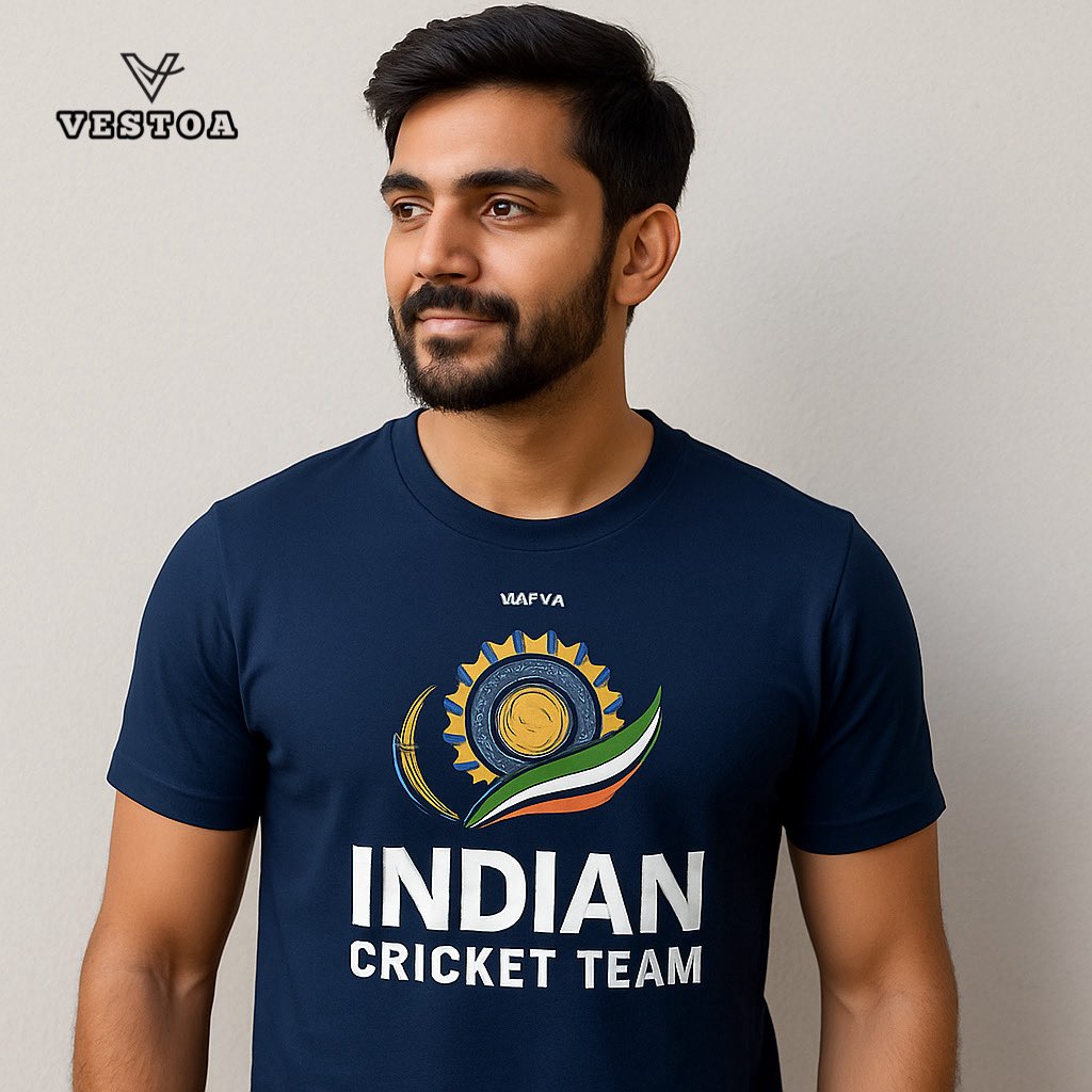 Vestoadotcom's tweet photo. Bleeding Blue with pride! 🇮🇳💙
A huge shoutout to Team India for clinching victory in the final test against England! 🏏🔥
Celebrate the spirit of cricket with our exclusive Indian Cricket Team edition tee – for every proud fan out there.

#TeamIndia #BleedBlue #IndvsEng #Vestoa https://t.co/K4ouV0ijFj