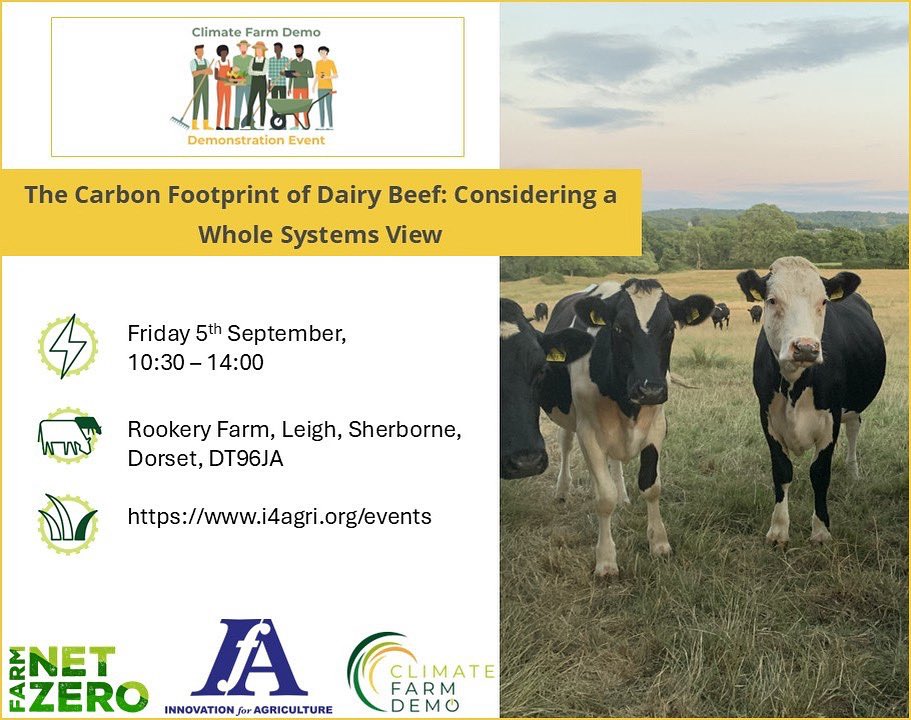Innovation for Agriculture (@innovationforag) on Twitter photo Join us at Rookery Farm <a href="/Vince_Rookery/">Sam Vincent</a> for: The Carbon Footprint of Dairy Beef: Considering a Whole Systems View
🗓️ Friday 5th September
📍 Rookery Farm, Leigh, Sherborne, Dorset, DT9 6JA
🕰️ 10:30-14:00
Join us for Rookery Farm’s Climate Farm Demo event!
Hear from Sam Vincent Join us at Rookery Farm <a href="/Vince_Rookery/">Sam Vincent</a> for: The Carbon Footprint of Dairy Beef: Considering a Whole Systems View
🗓️ Friday 5th September
📍 Rookery Farm, Leigh, Sherborne, Dorset, DT9 6JA
🕰️ 10:30-14:00
Join us for Rookery Farm’s Climate Farm Demo event!
Hear from Sam Vincent