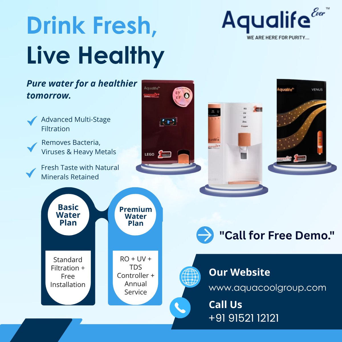 AqualifeEver's tweet image. Drink Fresh, Live Healthy – with Aqualife!
Secure your family’s health with advanced water purification technology from Aqualife.

#ROWaterPurifier #UVFiltration #TDSControl #SafeWater #HomeEssentials #WaterPurifierIndia #AquacoolGroup #DrinkPure #WaterMatters