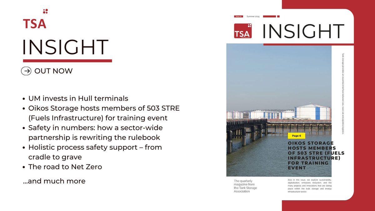 Insight is the <a href="/UK_TSA/">TSA</a>’s quarterly magazine. It features news and comment, interviews and subject articles keeping you up-to-date with the UK’s bulk storage and energy infrastructure sector❗

✔️ Read the latest issue → ow.ly/sHj550VSpxa

#InsightMag